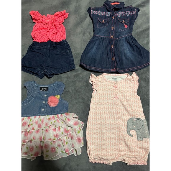 6 Baby Girl Outfits Bundle (Size: 12 Months) - Picture 2 of 3